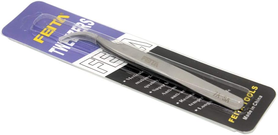 Individual C-Shaped Tip Lashes Tweezer - FEITA Professional Stainless Steel Curved Tweezers Precision for 3D Volume Eyelashes Extensions (1 Pc)-FemmiqueWomen