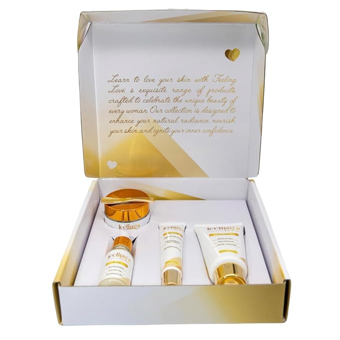 Introducing our exclusive Skincare Set: Cleanser, Serum, Essence Cream, and Eye Cream - Experience the Ultimate 4-Step Natural Beauty Routine for Achieving Radiant, Glowing Skin.-FemmiqueWomen