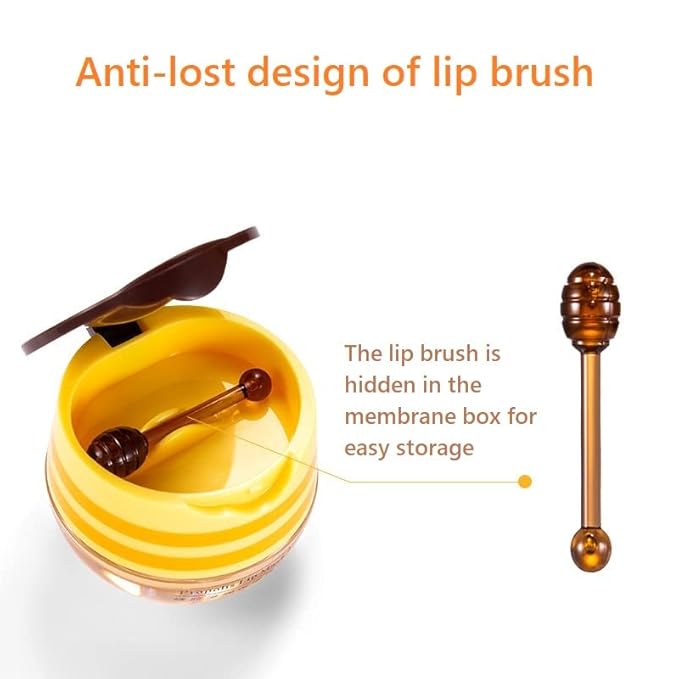 2 Pcs Lip Balm Honey Pot,Honey Propolis Lip Mask Hydrating & Prevention Dry and Cracked Lip Scrubs Exfoliator-FemmiqueWomen