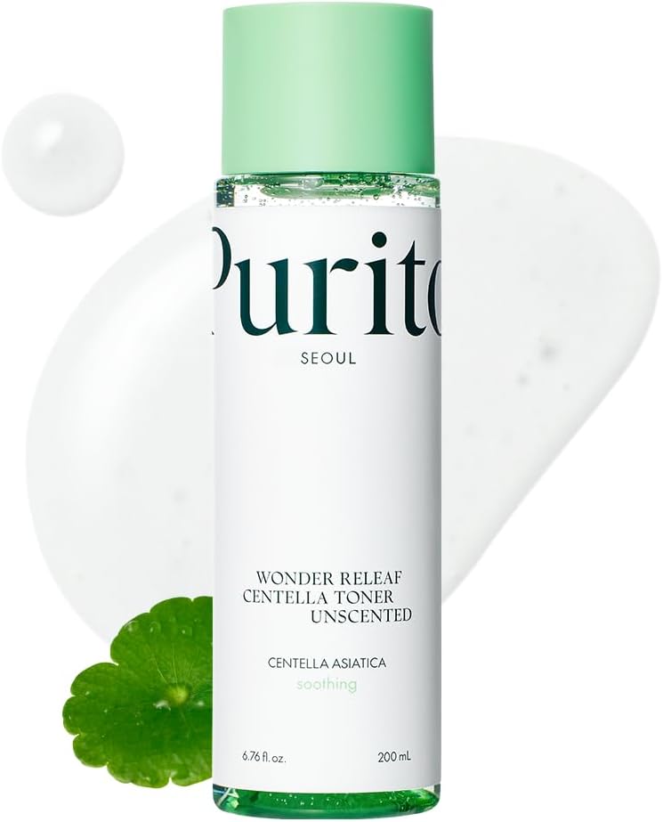 PURITO Seoul Wonder Releaf Centella Toner Unscented Korean Centella, for Sensitive Skin, Soothing, Facial Toner for face, K-Beauty, 200ml 6.76 fl.oz-FemmiqueWomen