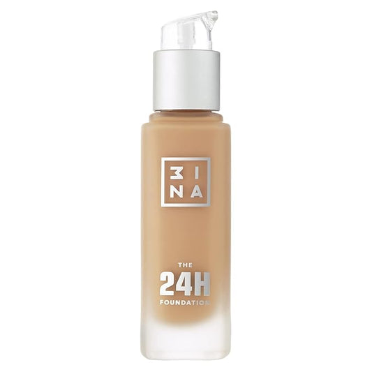 3INA The 24H Foundation 645-24H Long-Wearing Formula - Medium To High Buildable Coverage - Smooth Matte Finish - Expanded Shade Selection - Waterproof, Cruelty Free, Vegan Makeup - 1.01 Oz-FemmiqueWomen