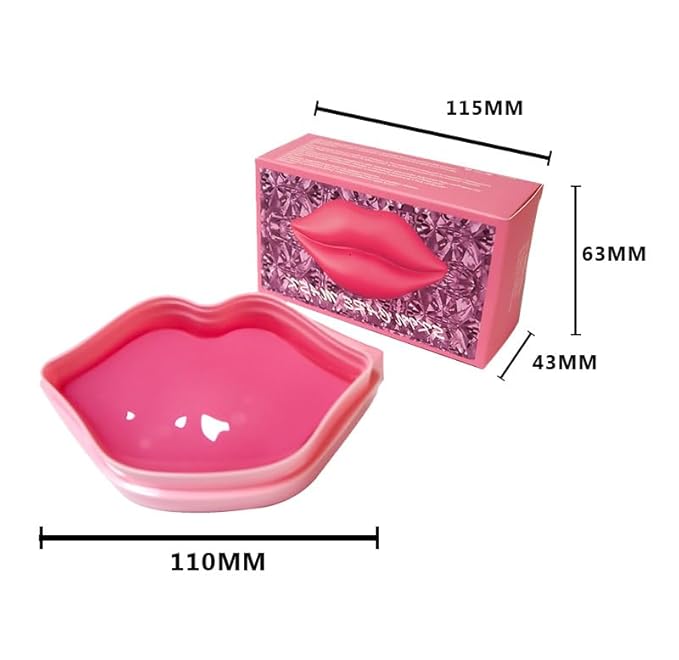 20pcs Pink Lip Masks Sheet,Moisturizing Crystal Collagen Gel Anti-Aging Lip Patches,Reduces Lip Lines Plump Dry Lips Lip Care with Box-FemmiqueWomen