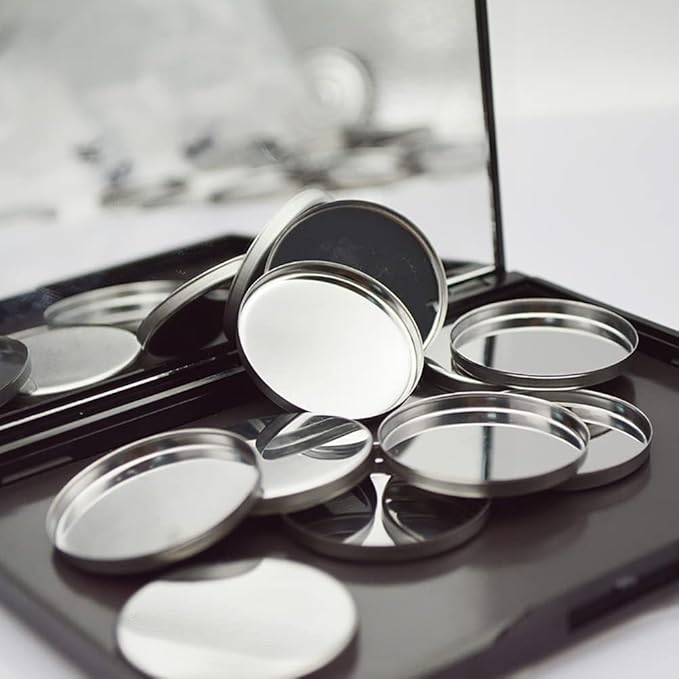 20 Pcs Metal Eyeshadow Pans Round Empty Round Eyeshadow Palette Cosmetic Eyeshadow Tin Reffilable Blush Pans Compact Makeup Tin-FemmiqueWomen