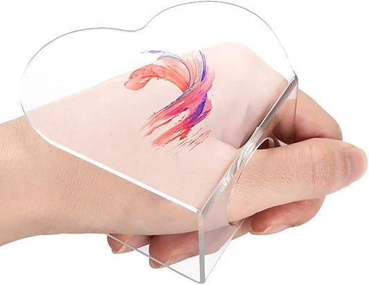 2 Pcs Clear Acrylic Nail Art Palettes Heart Shaped Nail Painting Plate Makeup Hand Palette Professional Cosmetic Mixing Palette for Beauty Salon-FemmiqueWomen