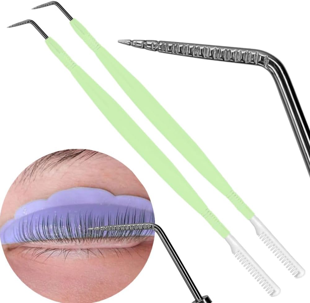 2 Pcs Eye Lash Lift Tool Stainless Steel Y Tool Lash Lift Accessories Precision Lash Lifter Tool - Metal Eye Lash Separator Tool Fine Lash Pro Lash Separator Tool -Professional Lash Supplies Tools-FemmiqueWomen