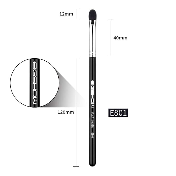 Professional Shader Eyeshadow Brush, EIGSHOW Flat Tapered Blending Brush with Dense Soft Bristles for Eye Shadow Application, for Cream Powder (E801)-FemmiqueWomen