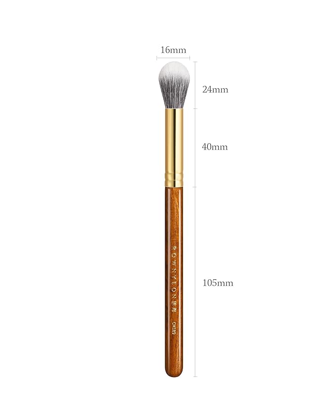 Desert Oak Series Dual Wool Highlighter Brush - Round Dome Goat Hair for Targeted Glow, Powder/Cream Highlight, Bubinga Handle (CM 189)-FemmiqueWomen