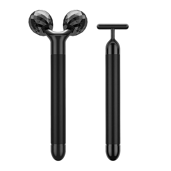 2-IN-1 Beauty Bar Electric Face Massager, 3D Roller and T Shape Arm Eye Nose Head Massager Facial Roller Massager Kit Skin Care Tools-FemmiqueWomen