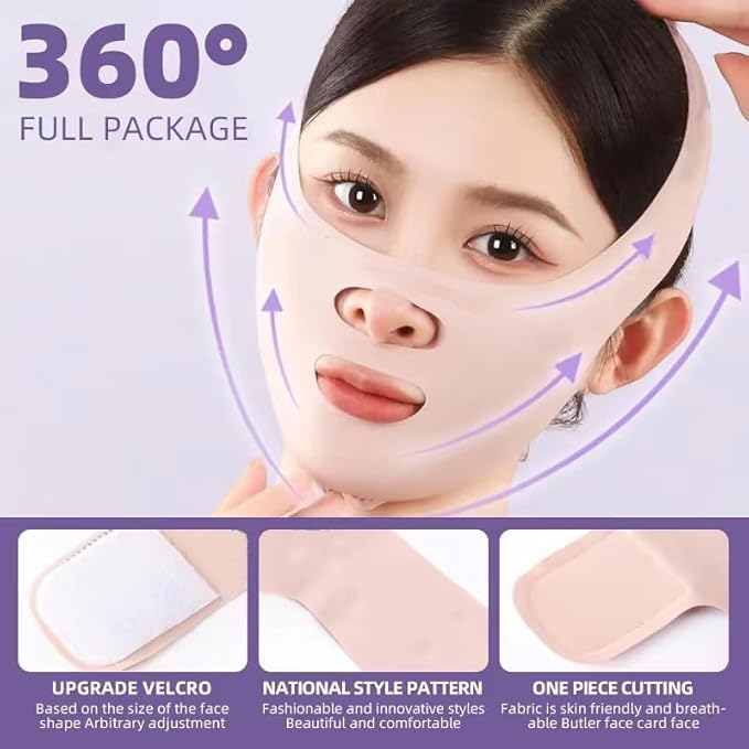 2pc V Line Face Lifting Strap - Chin and Cheek Lifting Bandage for V Face Lift - Sleeping Mask Strap for Women - Gift Idea-FemmiqueWomen