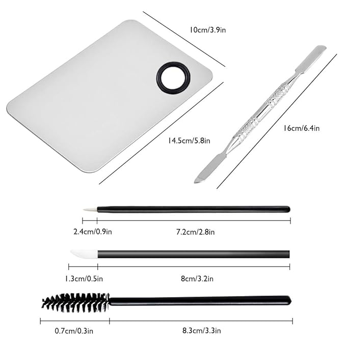 2 Styles Professional Makeup Palette with Spatula and 150 PCS Makeup Brush Kit, SourceTon Cosmetic Palette (5.9”x 3.9”) & Makeup Applicators (Mascara Wands, Lipstick Applicators, Fine Eyeliner Brush)-FemmiqueWomen