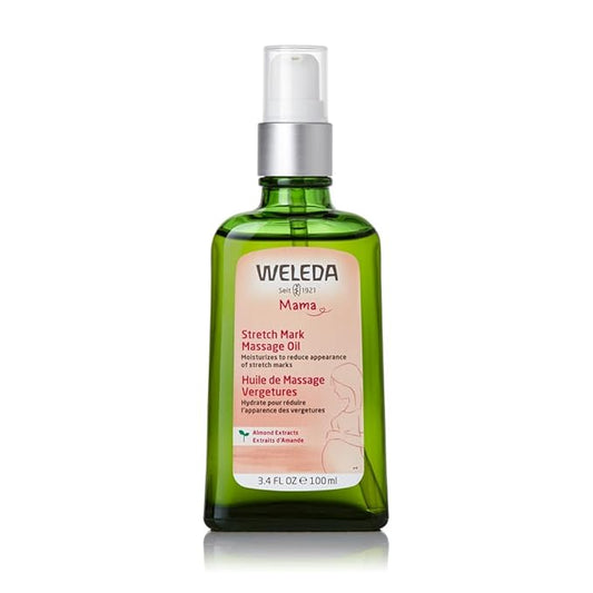 Weleda Stretch Mark Pregnancy Massage Oil, 3.4 Fluid Ounce, Plant Rich Oil with Vitamin E, Sweet Almond, Jojoba and Arnica Oils-FemmiqueWomen