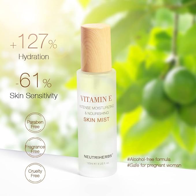 Neutriherbs Face Mist Vitamin E Hydrating Face Mist Natural Facial Spray Mist Moisturizing Soothing Skin Care US 4 fl.oz-FemmiqueWomen