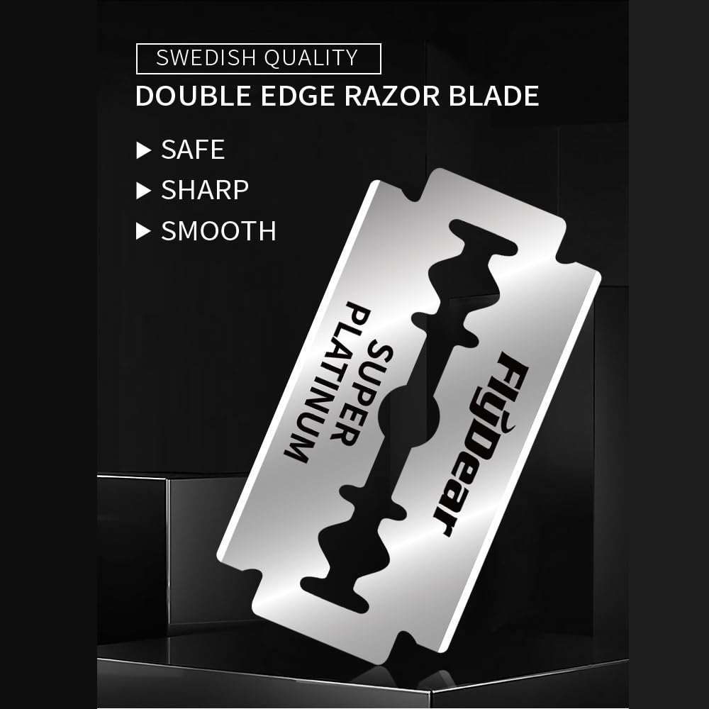100 Count Double Edge Razor Blades - Men's Safety Razor Blades for Shaving - Platinum Stainless Steel Double Razor Shaving Blades for Men for a Smooth Clean Shave-FemmiqueWomen