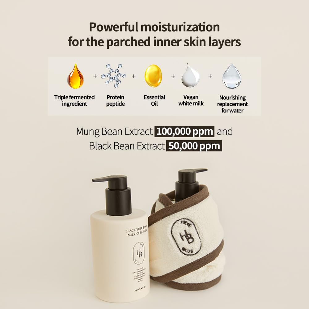 Black Yuja Bean Milk Cleanser - Sensitive Skin, Korean Skincare, Vegan, Hypoallergenic, Moisturizing, Hydrating, First Facial Cleansing, Cleansing Milk, K-Beauty, Gentle Face Wash-FemmiqueWomen