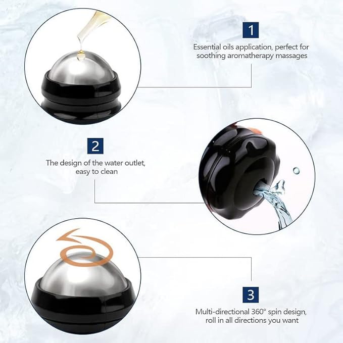 2-Pack Cryosphere Cold Massage Roller Ball,Manual Massage Ball for Heat and Ice Therapy,Self Massage Tool for Reliefs Muscle Pain,Decrease Inflammation,Reduces Stress¡­-FemmiqueWomen