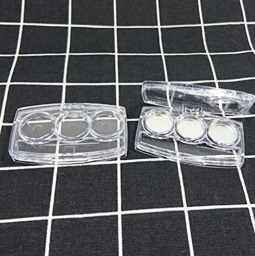 10 Pcs Clear Empty Eyeshadow Palette Plastic Eyeshadow Storage Box Case with 3 Grids Palettes Lipstick Box Pigment Palette Tray Plastic Cosmetics Container Box DIY Makeup Powder Sample Box-FemmiqueWomen