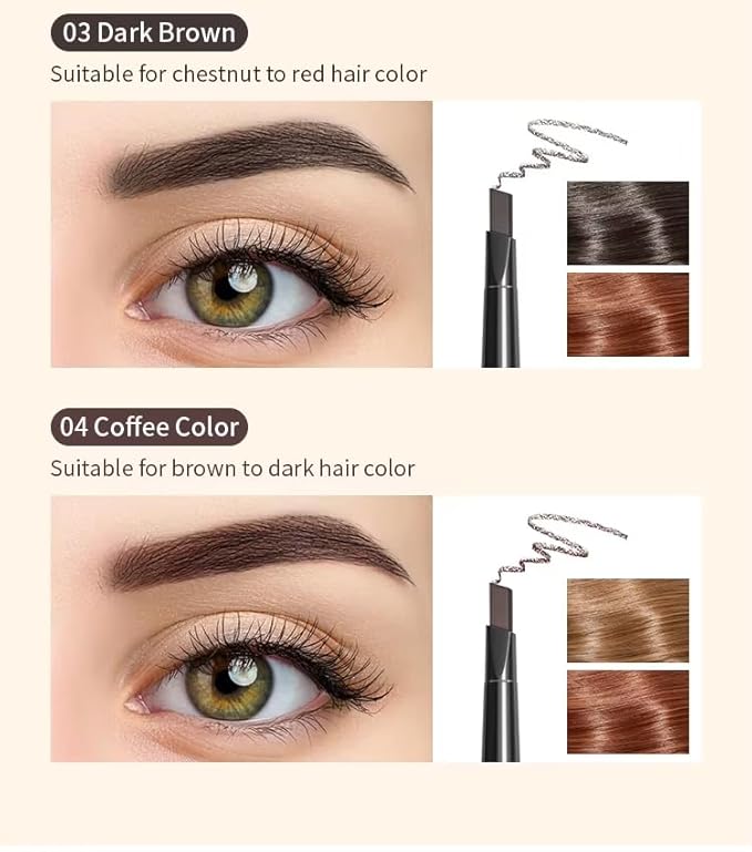 long lasting and waterproof Triangle eyebrow Pencil With Brush (coffee)