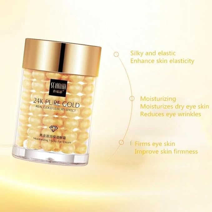 24K Gold Eye Cream For Deep Hydrating, Anti-Aging Gold Eye Cream For Dark Circles And Puffiness,Moisturizing Lightenex Gold Cream Lifting Eye SENANA (1 PACK)-FemmiqueWomen