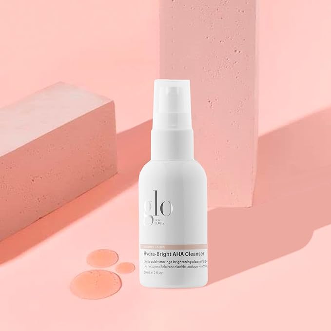 Glo Skin Beauty Hydra-Bright AHA Cleanser, Travel Size - Foaming Gel Cleanser Removes Makeup, Gently Exfoliates, Hydrates and Brightens Skin (2 Fl Oz)-FemmiqueWomen