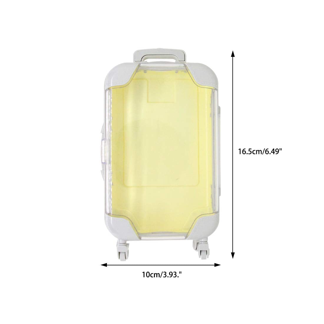 False Eyelash Storage Box, Portable Travel Organizer Mini Luggage False Eyelash Tray Makeup Tool (PALE YELLOW)-FemmiqueWomen