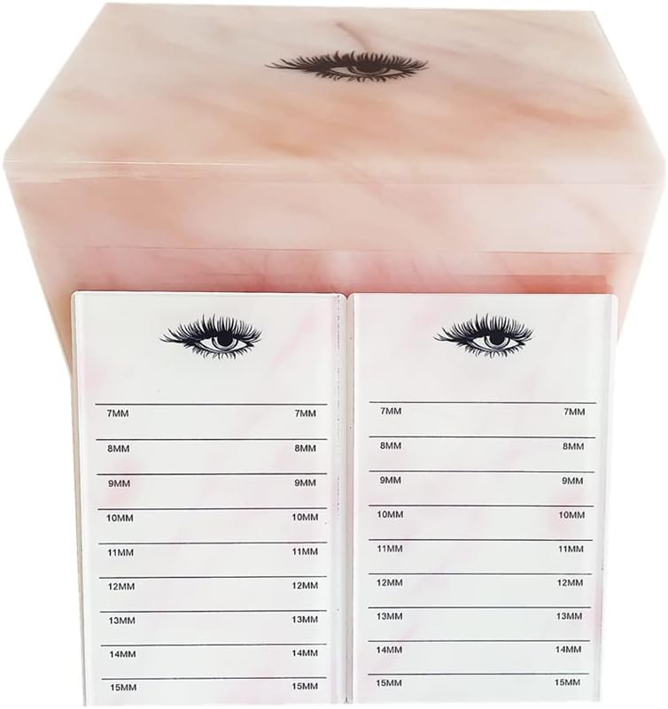 10 Layers Acrylic Eyelash Storage Box, Makeup Eyelashes Extension Close-Packed Display with 10 Pallets, Grafting False Eyelashes Glue Pallet Holder Display Organizer (Marble Pink)-FemmiqueWomen