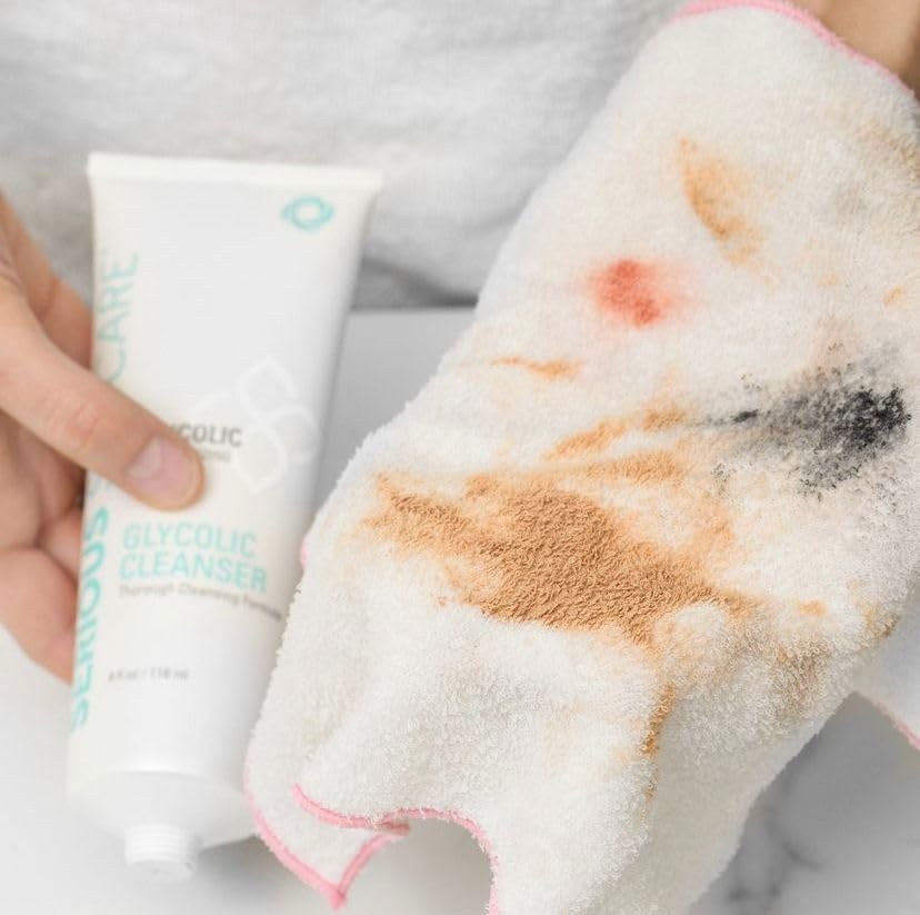 Serious Skincare Glycolic Cleanser - Glycolic Acid Skin Exfoliating Face Wash - 10% Glycolic Acid - Deep Pore Purifying - Removes Makeup, Oil, and Impurities - Shave Prep - Anti-Aging AHA 12 Oz & 4 Oz-FemmiqueWomen