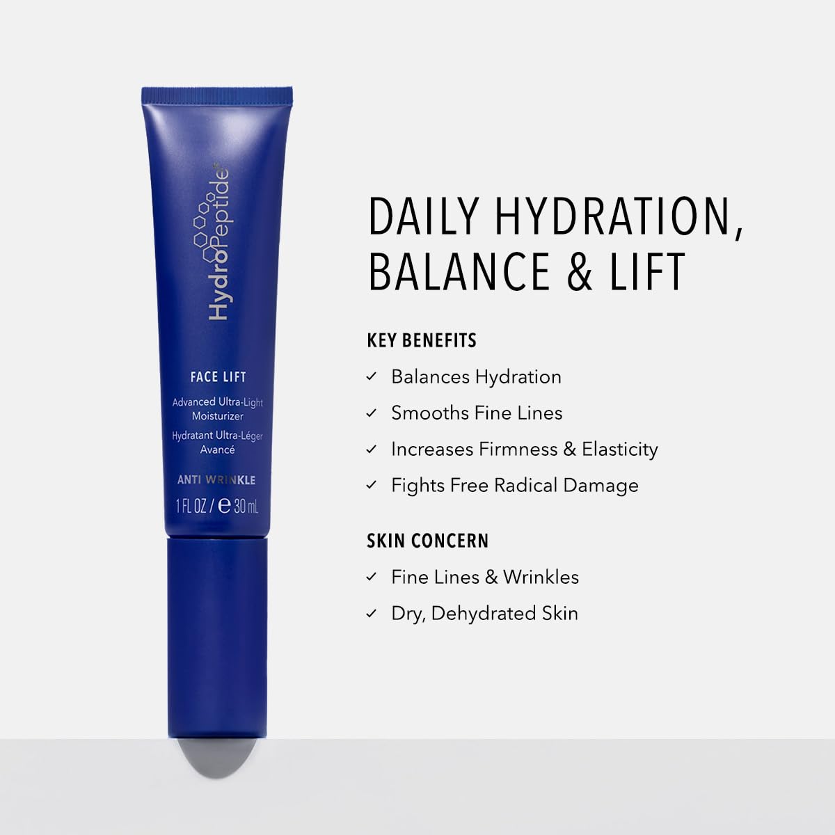 HydroPeptide Face Lift, Advanced Ultra-Light Moisturizer, Balances Hydration and Age-Preventing, 1 Ounce-FemmiqueWomen