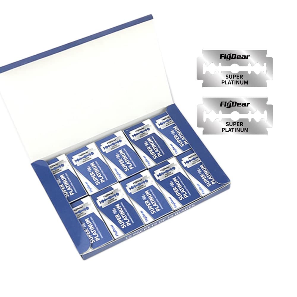 100 Count Double Edge Razor Blades - Men's Safety Razor Blades for Shaving - Platinum Stainless Steel Double Razor Shaving Blades for Men for a Smooth Clean Shave-FemmiqueWomen