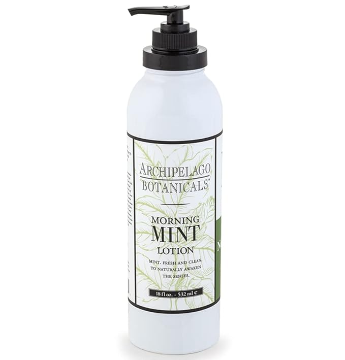 Archipelago Botanicals Morning Mint Lotion, Mint Moisturizing Body Lotion for Sensitive Skin, Paraben-Free, Phthalate-Free, GMO-Free, 18 oz-FemmiqueWomen