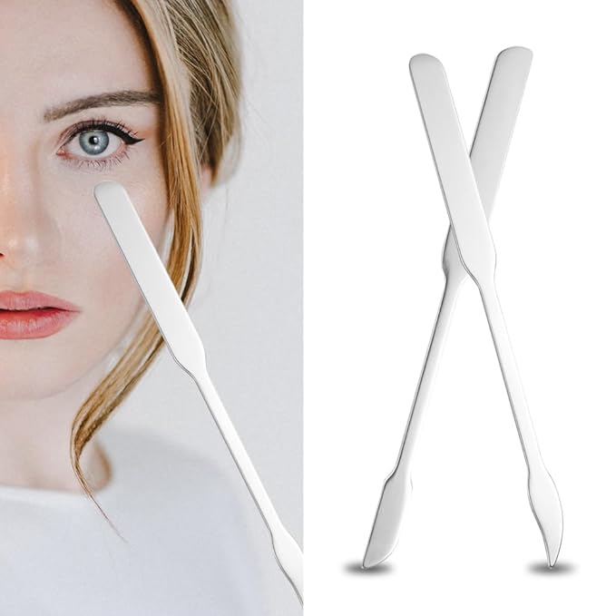 3pcs Cosmetic Mixing Makeup Spatula Nail Art Palette,Spoon Stainless Steel Spatula Face Brush Stirring Embossing Stick Makeup Brushes Cosmetic Tools Nail Polish Mix Stick-FemmiqueWomen