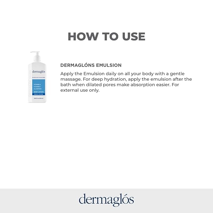 Dermaglos 2-pack Moisturizing Body Lotion for Dry Skin with Extra Vitamin A, Vitamin E & Allantoin | Hydrating & Regenerating formula for Stretch Marks, Tattoos, Scars & Wrinkles | 13.52 Fl Oz.-FemmiqueWomen