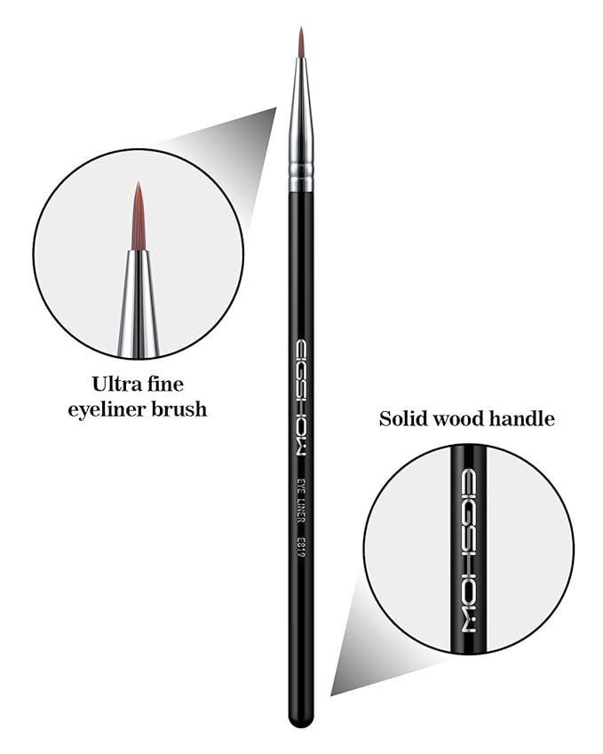 Eyeliner Brush Ultra Fine Point Premium Gel Eyeliner Brush Nylon Bristles Professional Makeup Tools for Lquid Powder And Paste Black (E819)-FemmiqueWomen