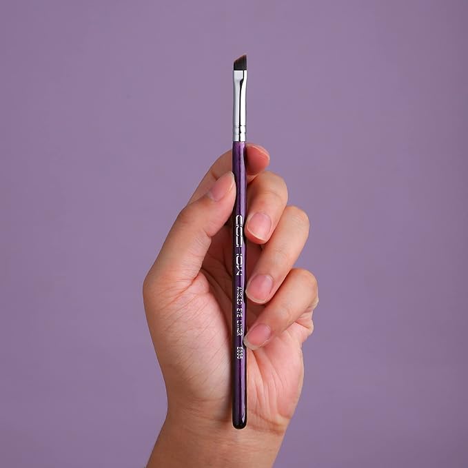 Eyeliner Brush Fine Angled - PRO Precision Gel Eye Liner Makeup Brush -Ultra Thin Slanted Flat Angle - Premium Cruelty Free Synthetic Bristles (E835 Purple)-FemmiqueWomen