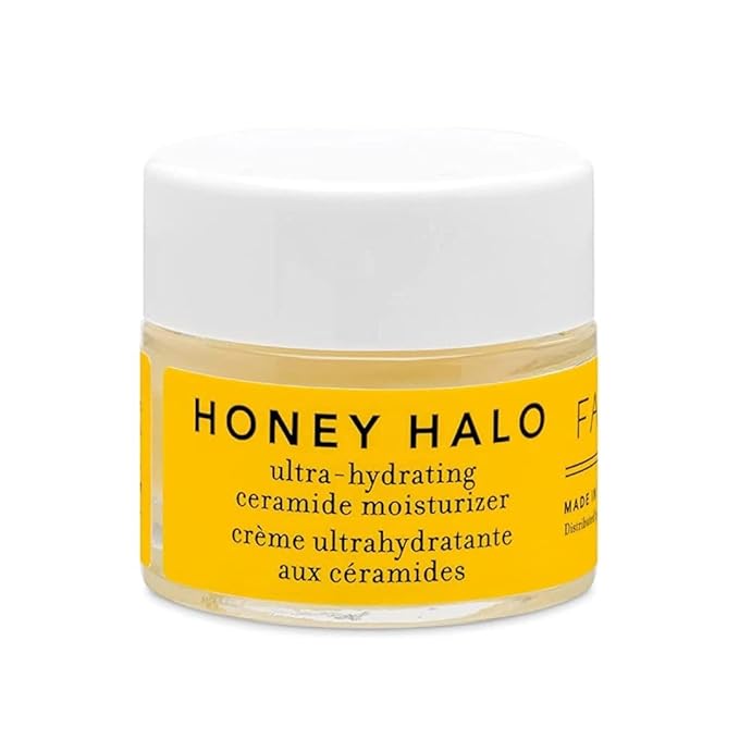 Farmacy Ceramide Face Moisturizer - Honey Halo Hydrating Facial Moisturizer for Dry Skin - Plumps, Soothes + Restores Skin with Potent Ceramides + Buckwheat Honey for a Dewy, Healthy Glow (9ml)-FemmiqueWomen