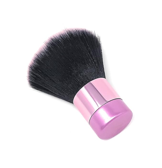 Luxurious and Large Soft Fluffy Powder Brush, Use as a Spray Tan Finishing Tool, Multipurpose Face and Body Barber and Beauty Tool, Large Kabuki Brush by BevyGold (Pink)-FemmiqueWomen