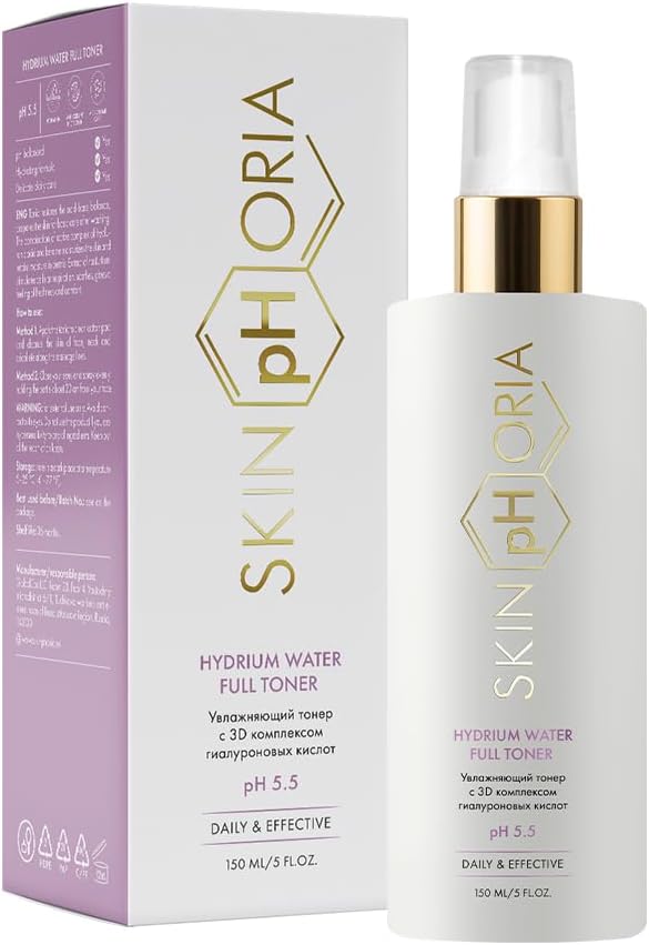 Hydrium Water Full Toner – pH 5.5 Balancing Face Toner with Hyaluronic Acid, Babassu Oil & Betaine – Instantly Hydrates & Revives Tired Skin – 150ml Spray Bottle-FemmiqueWomen