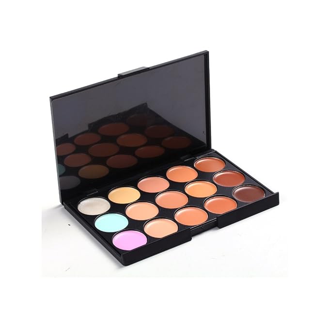 15 Colour Makeup Contour Palette-Cream Concealer Kit,Blemish Face Contouring Highlighter Palette,Professional Base Foundation Beauty Make up Cream+11pcs Makeup Brushs-FemmiqueWomen