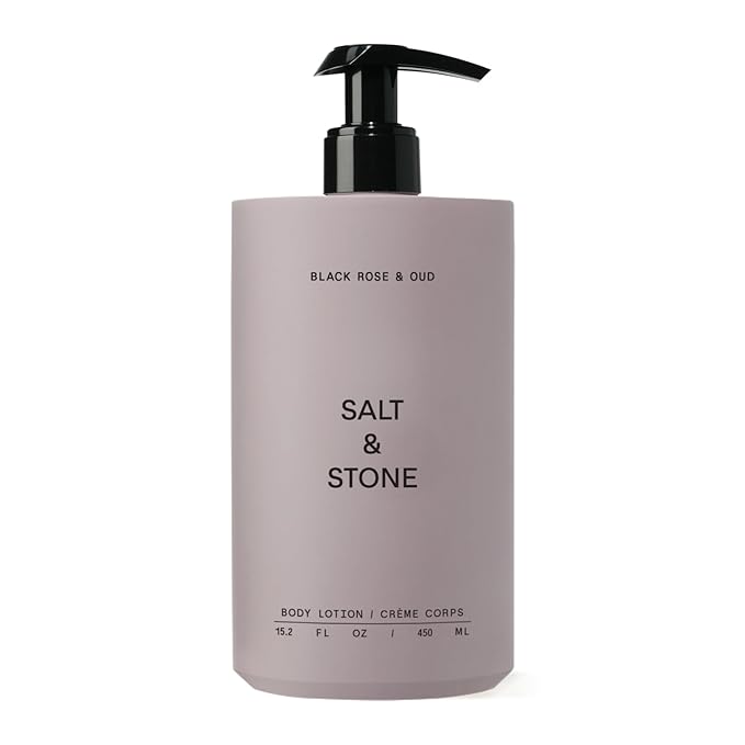 Salt & Stone Body Lotion for Women & Men| Scented Daily Body Lotion | Hydrates, Nourishes & Softens Skin | Restores Dry Skin | Fast-Absorbing | Cruelty-Free & Vegan (450 ml) (Black Rose & Oud)-FemmiqueWomen