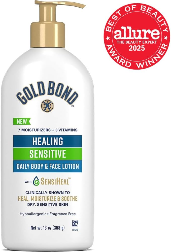 Gold Bond Healing Sensitive Daily Body & Face Lotion for Dry, Sensitive Skin, 13 oz.-FemmiqueWomen