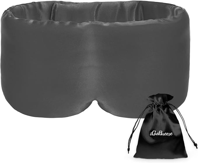 100% Handmade Bamboo Sleeping Eye Mask for Women for Men,Night Masks,Organic Sleep Mask,Blockout Eye Mask for Sleeping,Large Size Adjustable (1 PC, Dark Grey)-FemmiqueWomen