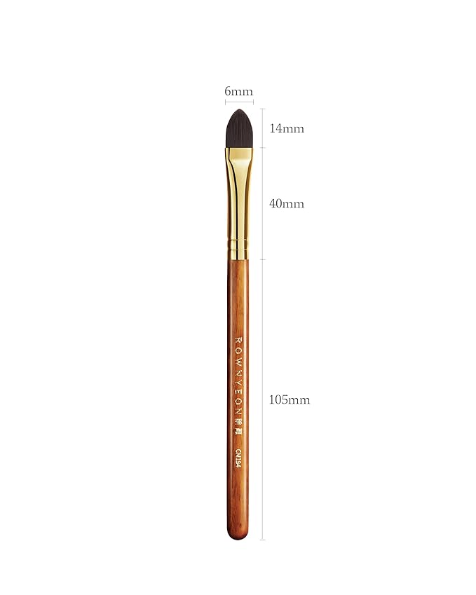 Desert Oak Series Liquid-Sculpt Pro Concealer Brush - Wide Teardrop Head for Under Eyes & Redness, Bubinga Wood, Brass Ferrule (CM 194)-FemmiqueWomen