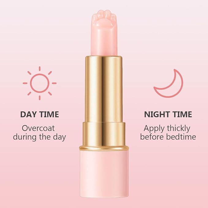 2PCS Thermochromic Lip Balm,Cat Paw Shaped Color Changing Lip Balm, Mini Cute Moisturizing Lip Balm, Long Lasting Lip Balm for Dry Lips Temperature Change Fruit Jelly Lipstick for Female Student-FemmiqueWomen