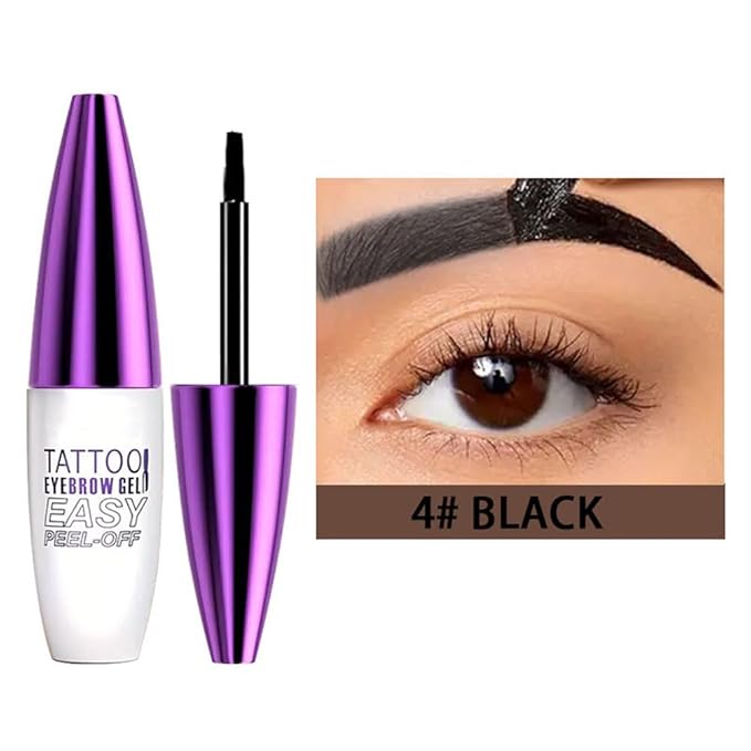 2Pcs Black Peel Off Brow Tint Gel - Waterproof & Sweatproof Tattoo Effect, Transfer-Resistant Multi-Day Wear, All Skin Types Mother’s Day Gift Set-FemmiqueWomen
