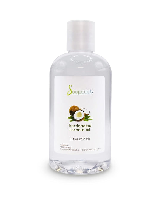 Soapeauty FRACTIONATED COCONUT OIL Cold Pressed Refined | 100% Natural Available in Bulk | Carrier for Essential Oils, Face, Skin, Hair Moisturizer, Soap Making | 8 fl oz-FemmiqueWomen