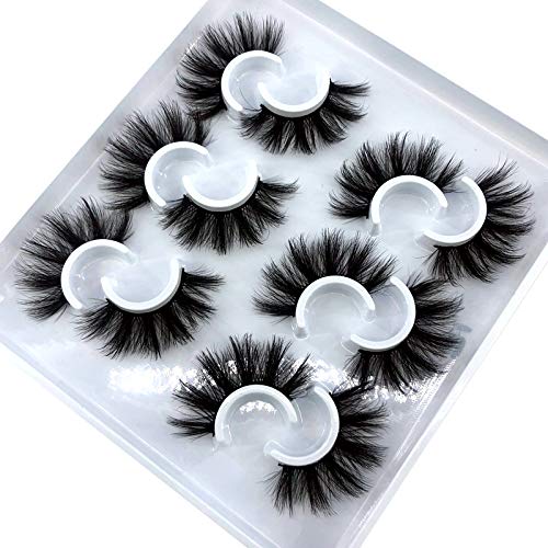 HBZGTLAD 6 Pairs Fluffy False Eyelashes Natural Faux Mink Strip 3D Lashes Pack (MDF-12)-FemmiqueWomen