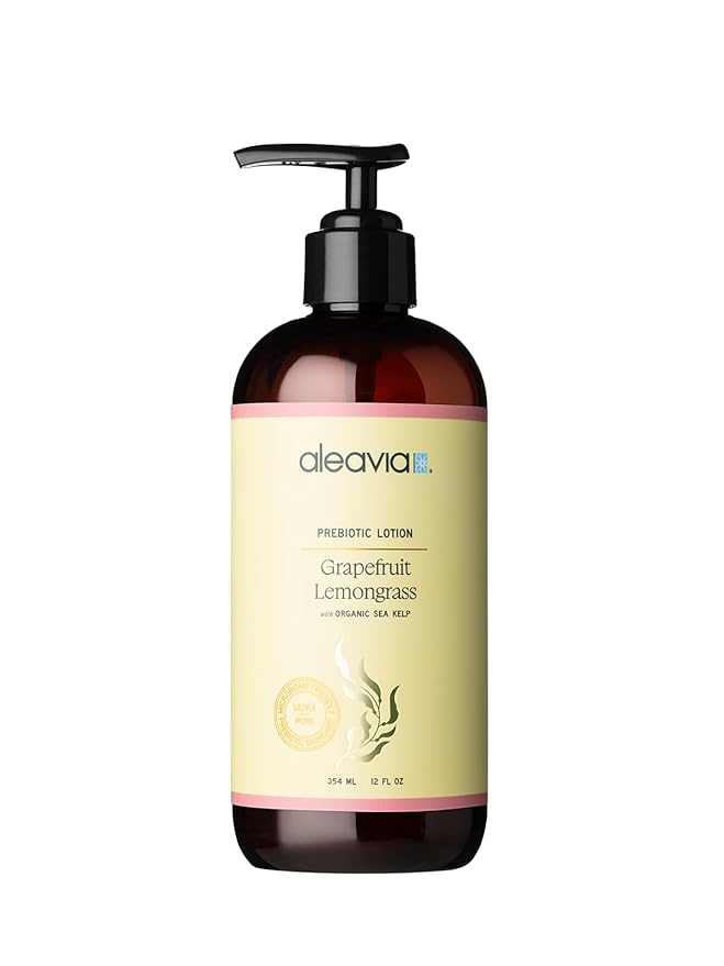 Aleavia Grapefruit Lemongrass Prebiotic Body Lotion – Lightly Scented, All-Natural Moisturizing Body Lotion with Organic Essential Oils – 12 Oz-FemmiqueWomen