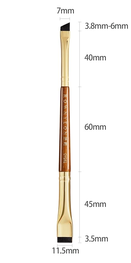 Desert Oak Series Precision Thin Eyeliner Brush - Dual-Ended Angled & Concave Tips for Winged Lines/Tightlining, Gel & Liquid Liner Compatible, Ebana Handle (CM 161)-FemmiqueWomen