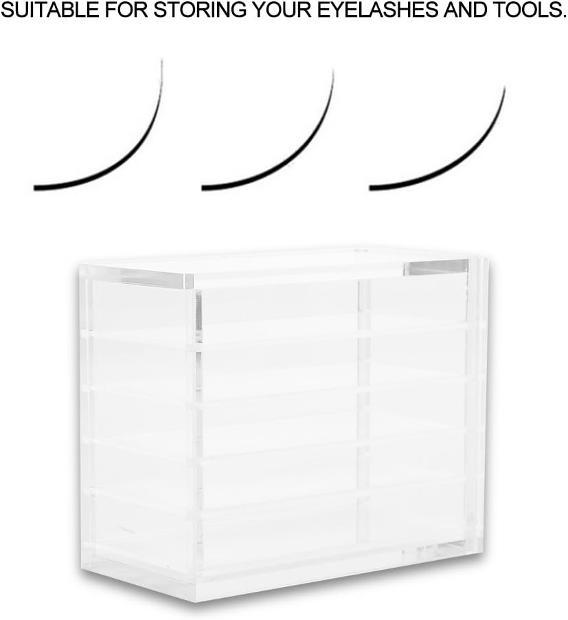 Acrylic Cosmetic Storage Makeup Organizer Clear Eyelash Storage Box Eyelashes Glue Pallet Holders 5 Layers Grafting Eyelash Extension Tool-FemmiqueWomen