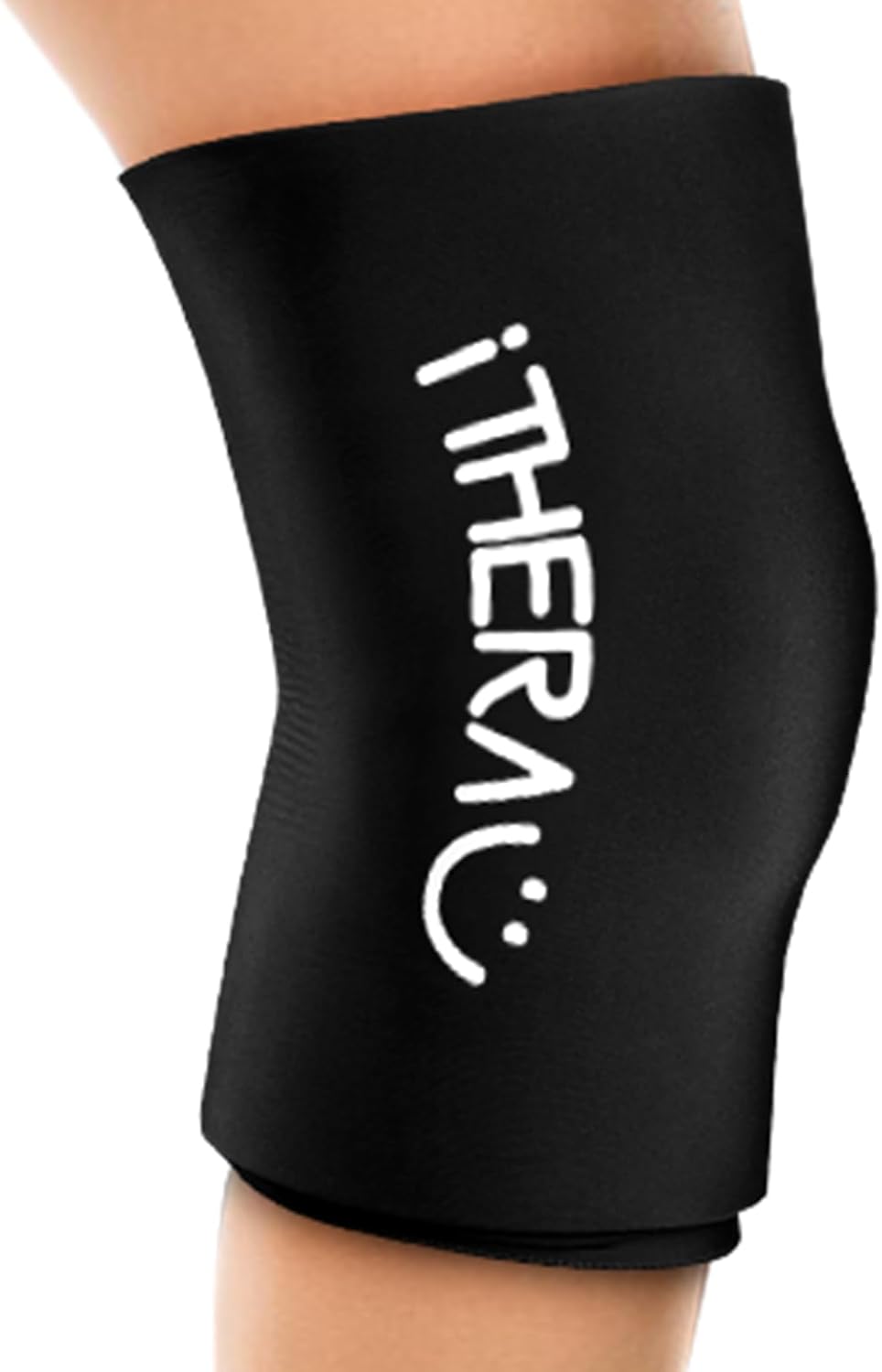 iTHERAU Knee Ice Pack Wrap, Reusable Gel Cold Pack with Cold/Hot Therapy, Cold Compression Sleeve for Elbow, Knee, Calf & Ankle for Pain Relief, Swelling, Surgery, Sports Injuries -Black, M-FemmiqueWomen