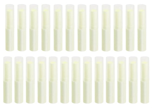 0.14oz Empty Flavored Lip Balm Container Tubes Plastic Homemade Moisturizing Lip Stick with Caps Bulk Fit for Women Adult DIY Making Supplies, 25 Count (Beige)-FemmiqueWomen